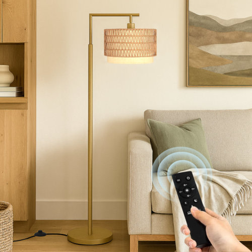 Mercer41 Arched/arc Floor Lamp With Remote Control, Dimmable Bulb Included & Reviews | Wayfair