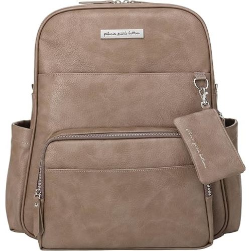 Petunia Pickle Bottom Sync Backpack, Diaper Bag for Parents, Stylish Baby Bag, Spacious Backpack, On-The-Go Moms, Mink