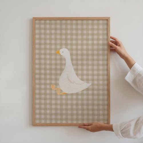 Gingham Goose Nursery Wall Art // Digital Download