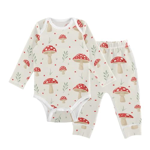 vvfelixl Baby Bodysuits Pants Sets White Gooses Long Sleeve Baby Clothes for Boys Girls 0-24M
