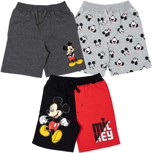 Disney Mickey Mouse Toddler Boys French Terry 3 Pack Shorts Infant to Little Kid