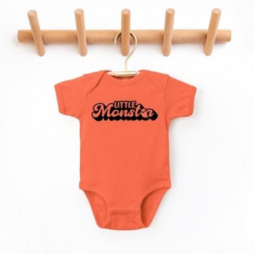 The Juniper Shop Little Monster Baby Bodysuit - Newborn - Orange