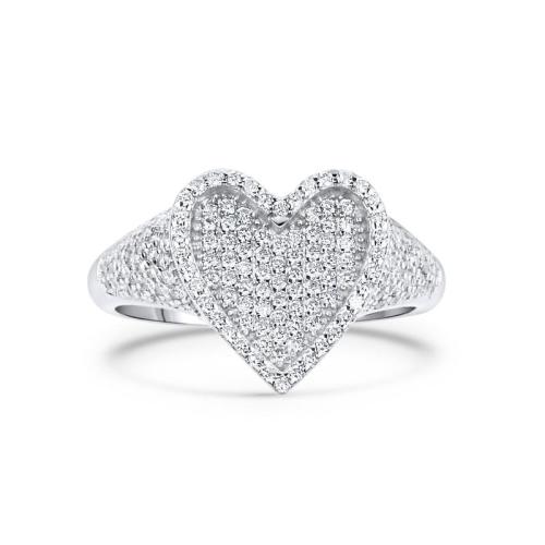 Nova Rose Iced Heart Shaped Ring - 925 Sterling Silver - TikTok Shop (Size 8)