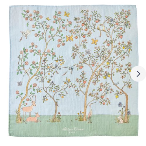 Atelier Choux Carré – In Bloom Blue Swaddle | Caitlin Wilson