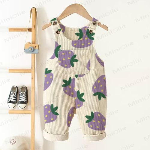 Baby Toddler Purple Strawberry Overalls