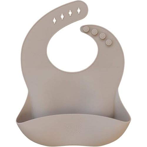 Mebie Baby Silicone Bib, Baby Bibs for Boy or Girl, Adjustable Pocket Bibs for Catching Baby Food Spill