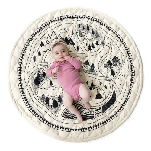 Organic Village Play Mat - Floor Mat / Nursery Rug - Original Design - Baby Playmat - Adventure - Car Mat - Ready to Post - Baby Boy Shower