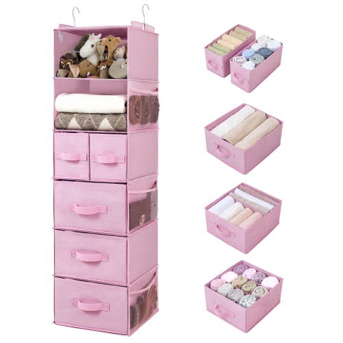 GRANNY SAYS Hanging Closet Organizer, 46.5"H, Pink Shelf
