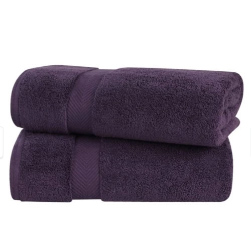 Superior Soft Oversize Zero Twist Cotton Bath Sheets (Set of 2), Purple
