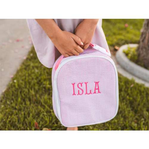 Personalized Lunch Bags for Kids | Insulated Lunch Bag | Seersucker Lunch Bag | Monogrammed Kids Lunch Bag | Lunch Box | Lunch Bag for Women