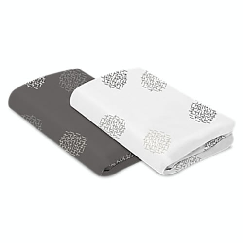 4moms® Breeze® 2-Pack Cotton Playard Sheets in Grey/White