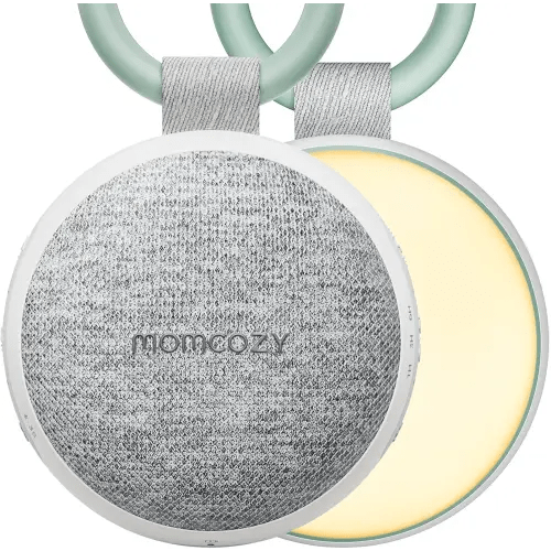 Momcozy Portable Sound Machine with Night Light, White Noise Sound Machine for Baby, 20 Soothing Sounds, Sound Therapy, Long-Lasting Power, Timer, Clips on Stroller, Baby Shower Gifts