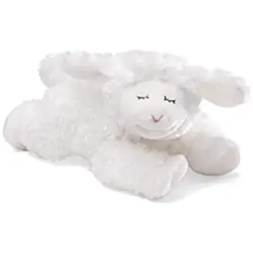 Baby GUND Winky Lamb Plush Stuffed Animal Rattle, White, 7"