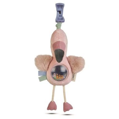 SARO Sensory Jungle Party Mirror Rattle - Flamingo: Developmental & Sensory Activity Toy