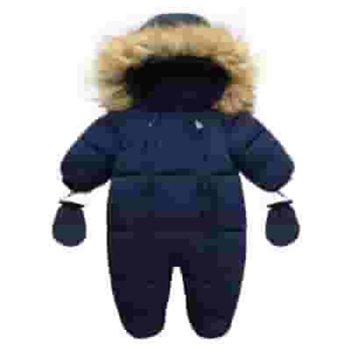Bjutir Baby Girl Boy Coat Romper Winter Snowsuit Toddler Jacket Clothes Zipper Jumpsuit Hooded Snow Wear Coat Outwear Navy Size 12-18 Months