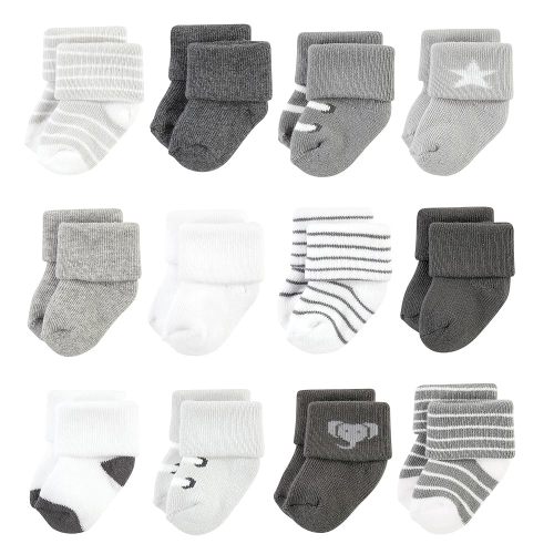 Hudson Baby Baby Girls' Cotton Rich Newborn and Terry Socks
