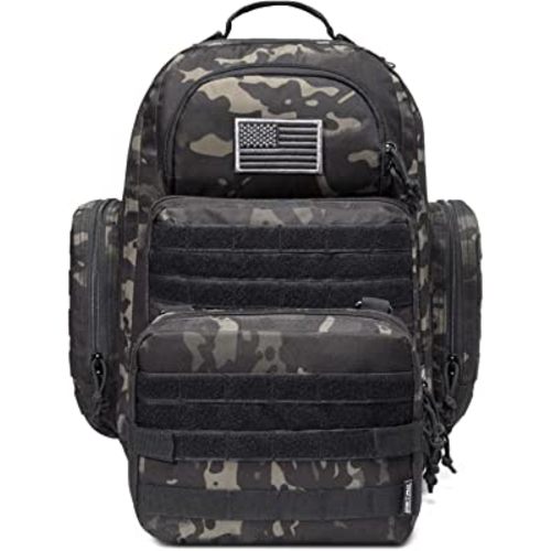 Diaper Bag Backpack for Dad, DBTAC Large Baby Nappy Bag for Men w/Changing Mat, Insulated+Wipe Pockets, Stroller Straps, Black Camo