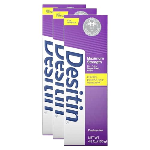 Desi-tin 3-Pack Maximum Strength Baby Diaper Rash Cream with 40% Zinc Oxide for Treatment, Relief & Prevention, Hypoallergenic, Phthalate- & Paraben-Free Paste, 14.4 oz by Vitamax, White