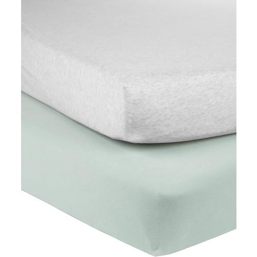 Simple Joys by Carter's Baby 2-Pack Cotton Crib Sheets, Sage Green Heather, One Size