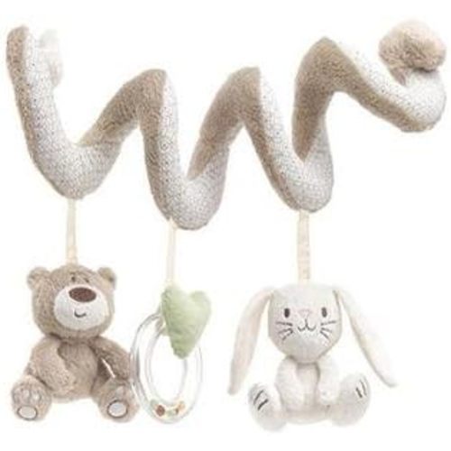 Musical Activity Spiral Car Seat Toys – Elegant Plush Toy for Cot Pram Crib Stroller with Hanging Rattles Soft Interactive Toy for Infants for Boys and Girls 1 Month +