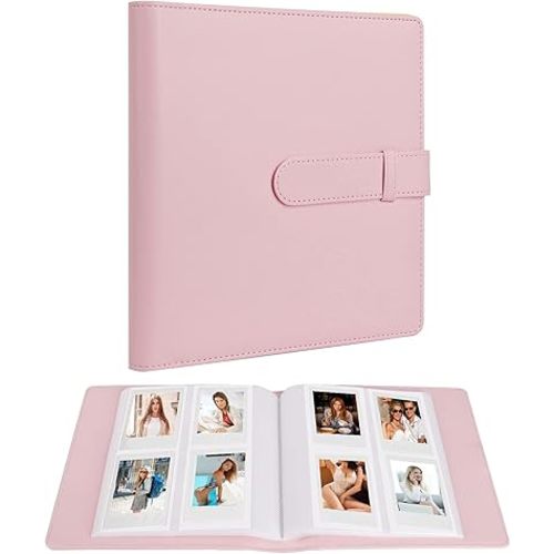 256 Pockets Photo Album for Fujifilm Instax Mini LiPlay 12 11 9 8 40 Evo 7S Instant Camera/Mini Link Printer, Polaroid Snap Touch PIC-300 Z2300 Mint Zip Instant Camera Printer(Baby Pink)