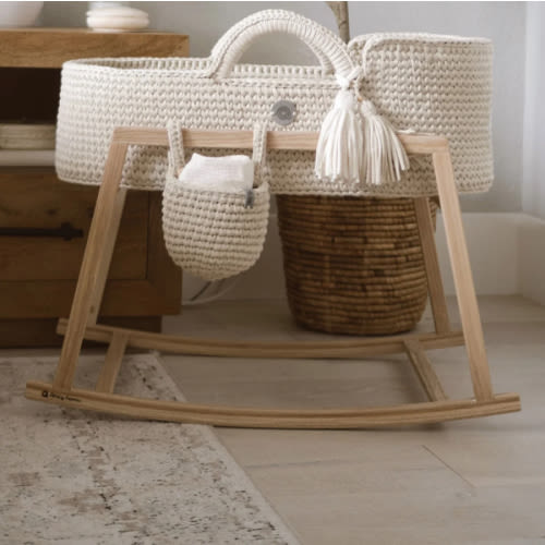 Wooden Rocking Stand for XL Baby Moses Basket by Anzy Home