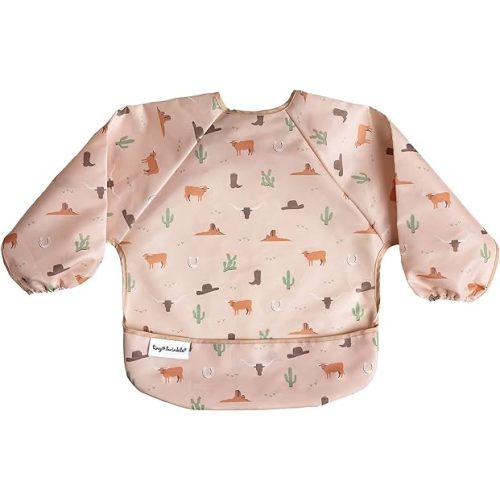 Tiny Twinkle Mess Proof Baby Bib, Full Sleeve Bib Outfit, Waterproof Bib for Toddlers, Machine Washable, Tug Proof Closure