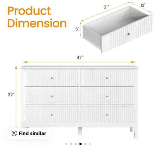 RoyalCraft Fluted Nightstand with 3 Drawers, Mordern 6 Drawe - TikTok Shop