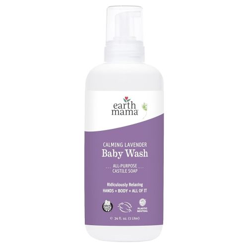 Earth Mama Calming Lavender Baby Wash Liquid Foaming Hand Soap Refill, Organic All-Purpose Lavender Body Wash for Sensitive Skin, Castile Soap with Coconut Oil, Shea Butter, Calendula, & Aloe, 34Fl Oz - 34 Fl Oz (Pack of 1)
