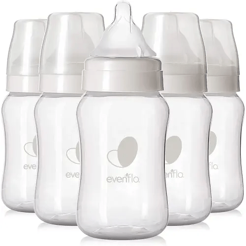Evenflo Feeding Premium Proflo Venting Balance Plus Wide Neck Baby, Newborn and Infant Bottles - Helps Reduce Colic - 9 Ounce (Pack of 6)