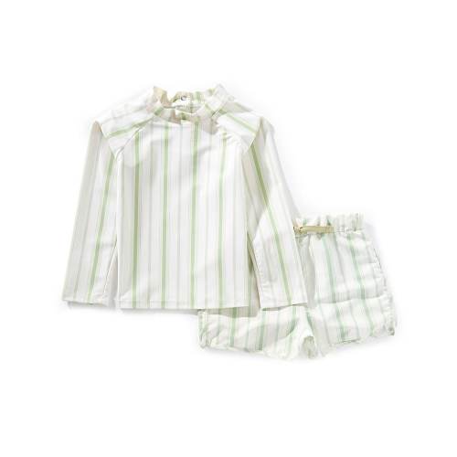 Edgehill Collection x Kristin Ellen Hockman Baby Boys 3-24 Months Konrad Stripe Rashguard & Stripe Swim Trunks Set
