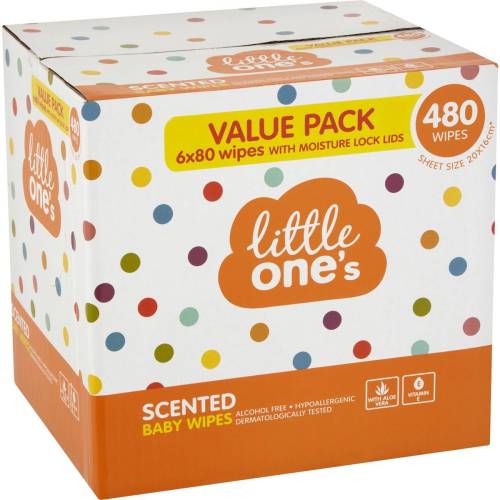Little One's Baby Wipes Scented  480 pack