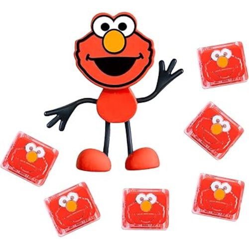 Glo Pals x Sesame Street Water-Activated Bath Toy with 6 Reusable Light-Up Cubes for Sensory Play (Elmo, Cubes with Character)