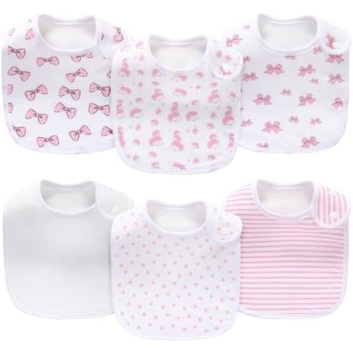 Pack of 6,Baby Bibs,Unisex,Soft and Absorbent,Adjustable,Easy to Use
