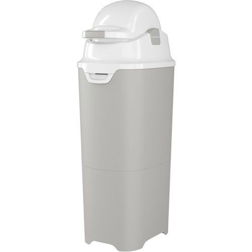 Foundations Tall Diaper Pail with Airtight Lid - Durable & Odorless Diaper Disposal, Large Capacity, Holds up to 60 Newborn Diapers, Refill with Any Bags - Gray