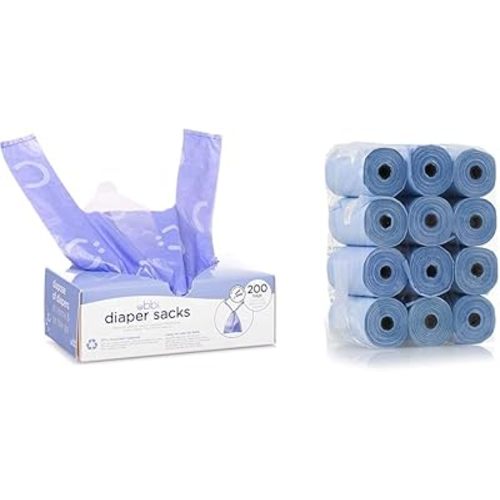 Ubbi Disposable Diaper Sacks, Lavender Scented & On The Go Waste Disposal Bags Refills Value Pack, Lavender Scented, 12 Roll Refills, Baby On The Go Essentials
