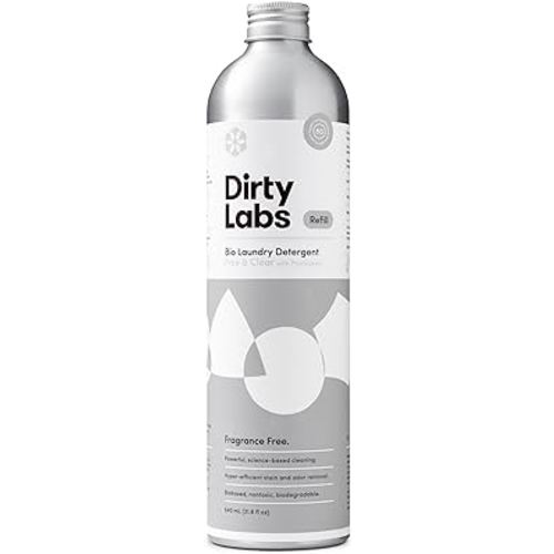 Dirty Labs | Scent Free | Bio Enzyme Liquid Laundry Detergent | 80 Loads (21.6 fl oz) | Hyper-Concentrated | High Efficiency & Standard Machine Washing | Nontoxic, Biodegradable | Stain & Odor Removal
