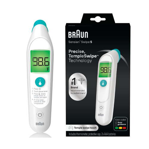 Braun TempleSwipe Forehead Thermometer, All Ages, White, BST200