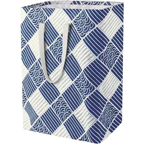 Waterproof Laundry Hamper Collapsible Laundry Basket Leather Handle Laundry Bag Large Clothes Storage Toy Organization for Bathroom Bedroom Laundryroom College Dorms (LXY-888)