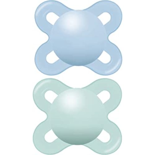 MAM Original Start Matte Newborn Baby Pacifier, Best Pacifier for Breastfed Babies, Sterilizer Case, Boy, 0-3 (Pack of 2)