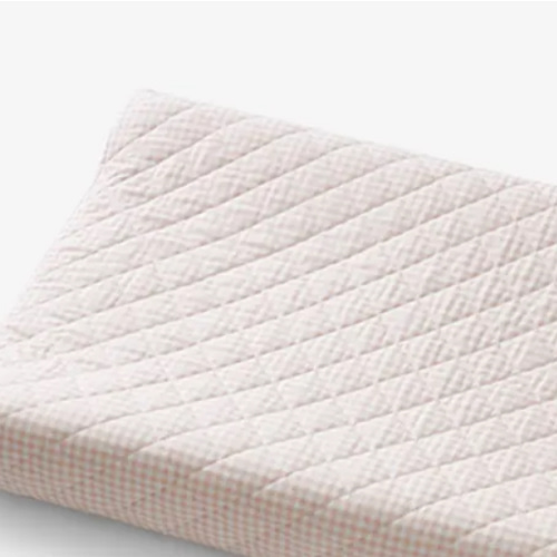 Ditsy Gingham Classic Cool Organic Cotton Percale Quilted Changing Pad Cover