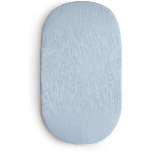 mushie Extra Soft Bassinet Muslin Crib Sheet | 30" x 16" (Baby Blue)