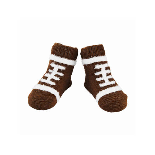 Chenille Football Baby Socks