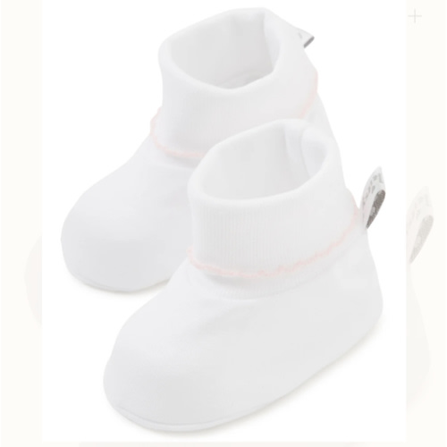 White/Pink Kissy Basics Booties