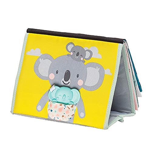 Tummy Time Toys High Contrast Baby Book. Fun, Interactive Crinkle Books for Babies with Baby Tummy Time Mirror & Soft Koala Teether - Baby Tummy Time Book by Taf Toys