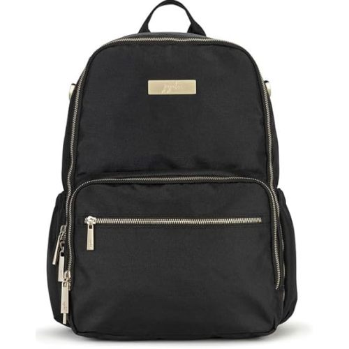 JuJuBe New Classic Diaper Bag Backpack with Portable Changing Pad, Baby Stroller Straps, Large Travel Backpack for Boy or Girl, For Carrying Baby Bottles, Baby Wipes, Diapers, Pacifiers, Black