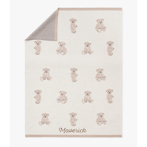 St. Jude Teddy Bear Intarsia Baby Blanket, Multi