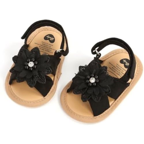 HsdsBebe Baby Girls Sandals Bohemia Flower Bow Soft Sole Toddler First Walkers Beach Summer Shoes