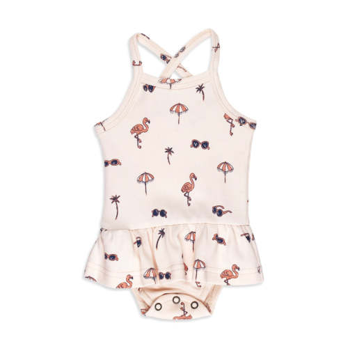 Flamingo | Skirted X-Back Bodysuit 6-9m