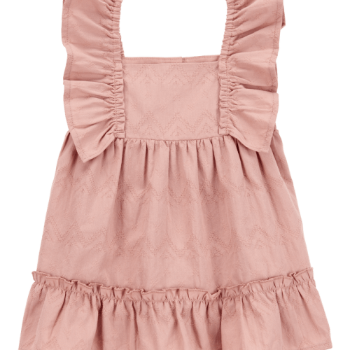 Pink Baby Flutter Tiered Dress | Carter’s Oshkosh Canada